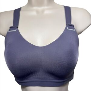 Victoria Secret LOGO Sports Bra Racerback Size 34B VICTORIA SPORT VS BLUE/Gray